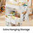 Utility Cart - Metal - Cloud White - 3-Tier with Tabletop and Removable Hanging Cups