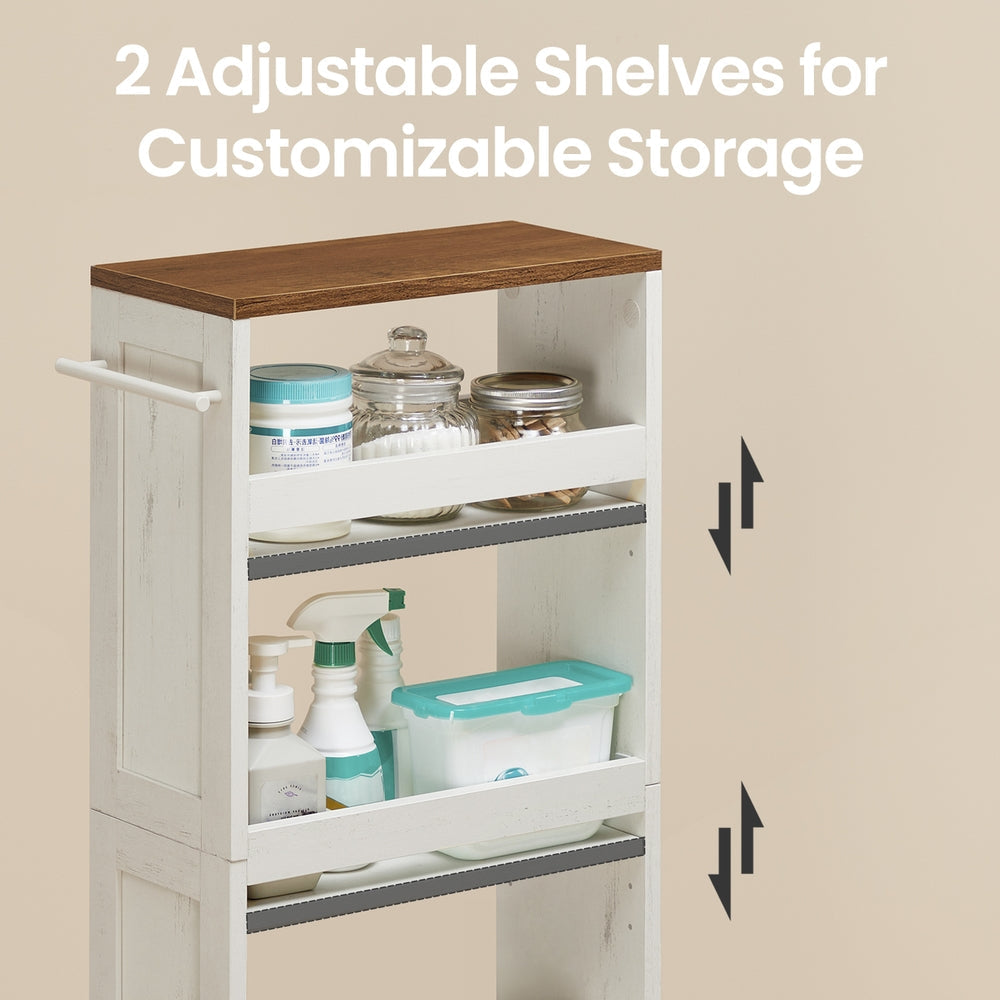 Slim 4-Tier Storage Trolley - Particleboard - Small Space