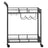 Bar Cart, Home Bar Serving Cart - Steel and Mirrored Glass - Black