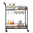 Bar Cart, Home Bar Serving Cart - Steel and Mirrored Glass - Black