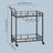 Bar Cart, Home Bar Serving Cart - Steel and Mirrored Glass - Black
