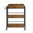 3-Tier Kitchen Trolley - Steel - Rustic Brown - Removable Serving Tray with Wheels and Brakes