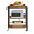 3-Tier Kitchen Trolley - Steel - Rustic Brown - Removable Serving Tray with Wheels and Brakes