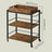 3-Tier Kitchen Trolley - Steel - Rustic Brown - Removable Serving Tray with Wheels and Brakes
