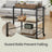 3-Tier Kitchen Trolley - Steel - Rustic Brown - Removable Serving Tray with Wheels and Brakes