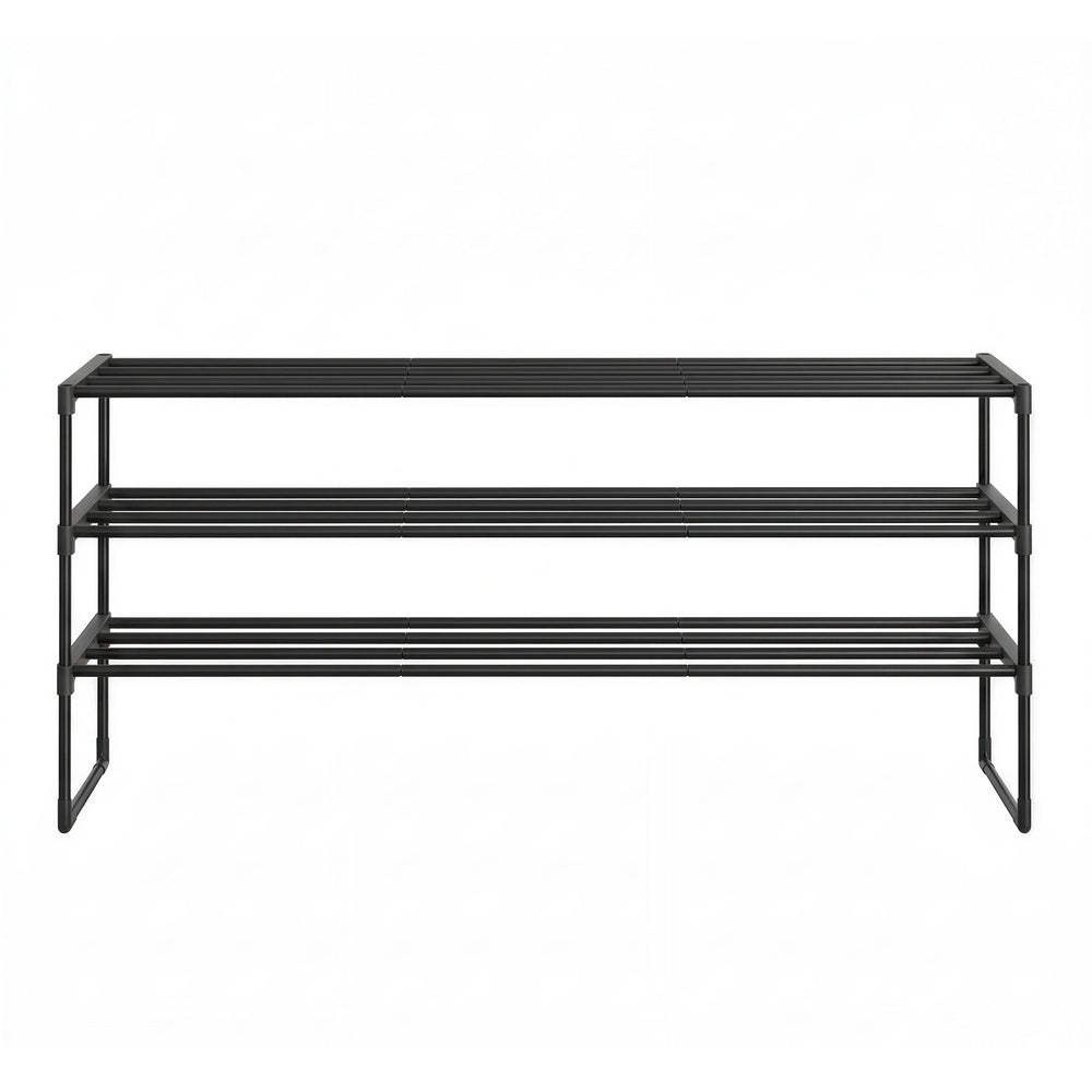 3-Tier Shoe Rack - 66L - Metal - Stackable Design