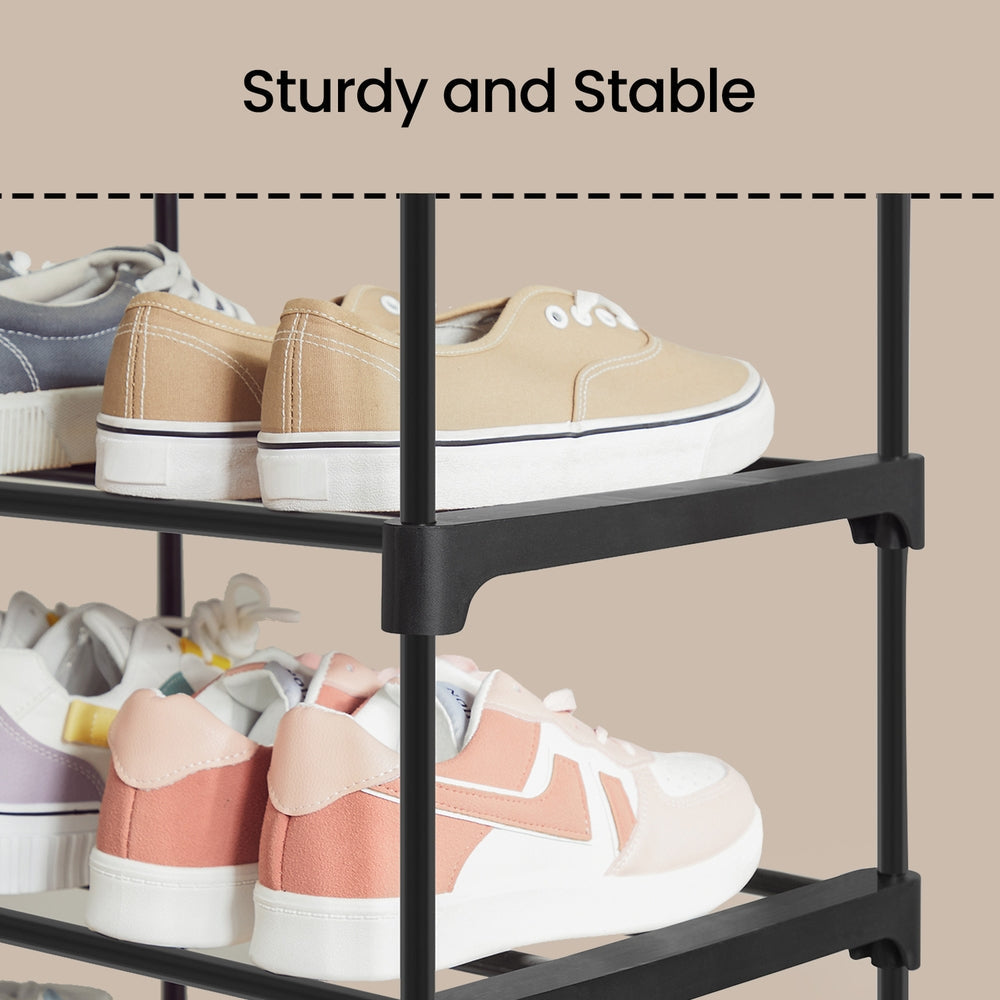 10-Tier Shoe Rack - 50 Pairs - Metal Tube - Adjustable Height