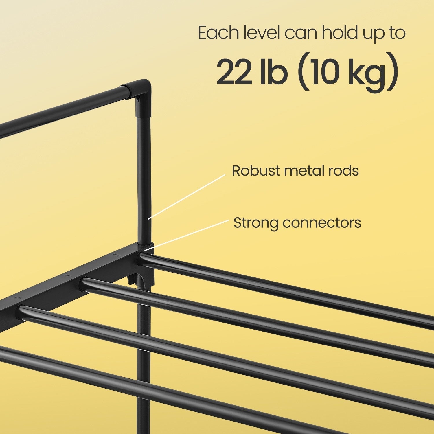 3-Tier Shoe Rack - Metal - Grey - Stackable Shoe Storage for 12 to 15 Pairs