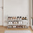 3-Tier Shoe Rack - Metal - Grey - Stackable Shoe Storage for 12 to 15 Pairs