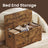Storage Bench - Wood - Rustic Brown - Farmhouse Style with Safety Hinges