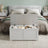 Storage Bench - Wood - Cloud White - With Safety Hinges and Multi-Functional Use