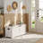 Storage Bench - Wood - Cloud White - With Safety Hinges and Multi-Functional Use