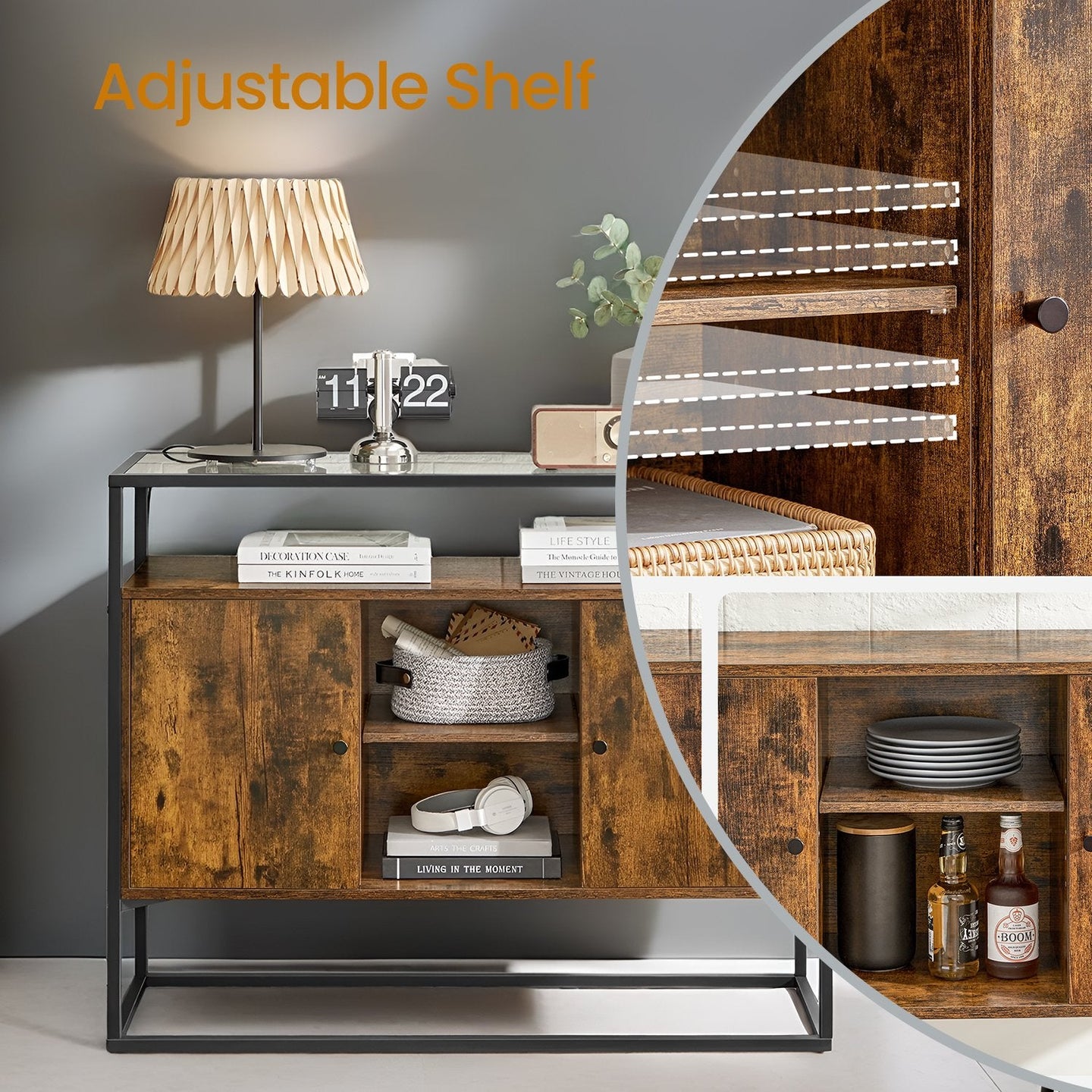 Sideboard - 100L - Particleboard - Glass Surface