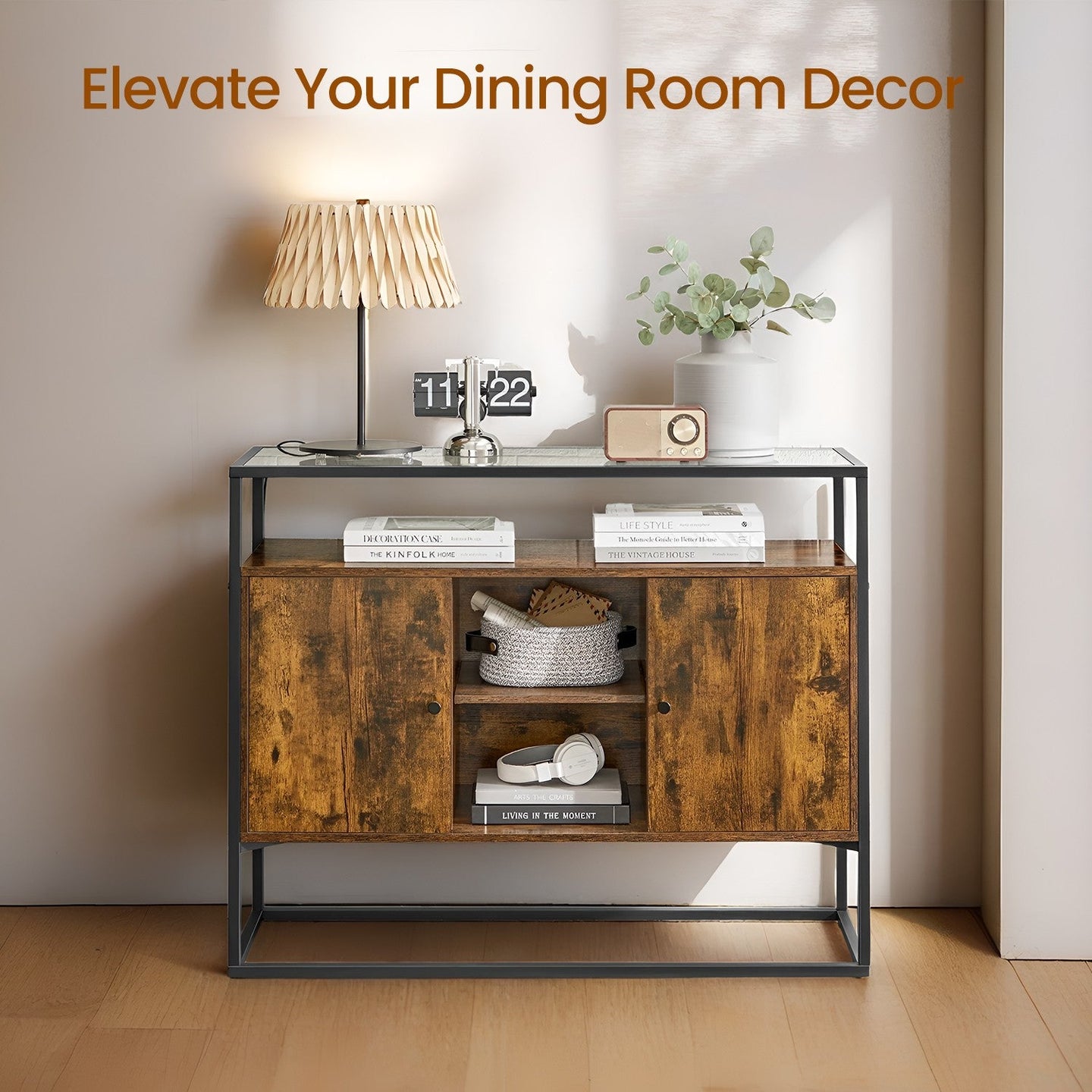 Sideboard - 100L - Particleboard - Glass Surface
