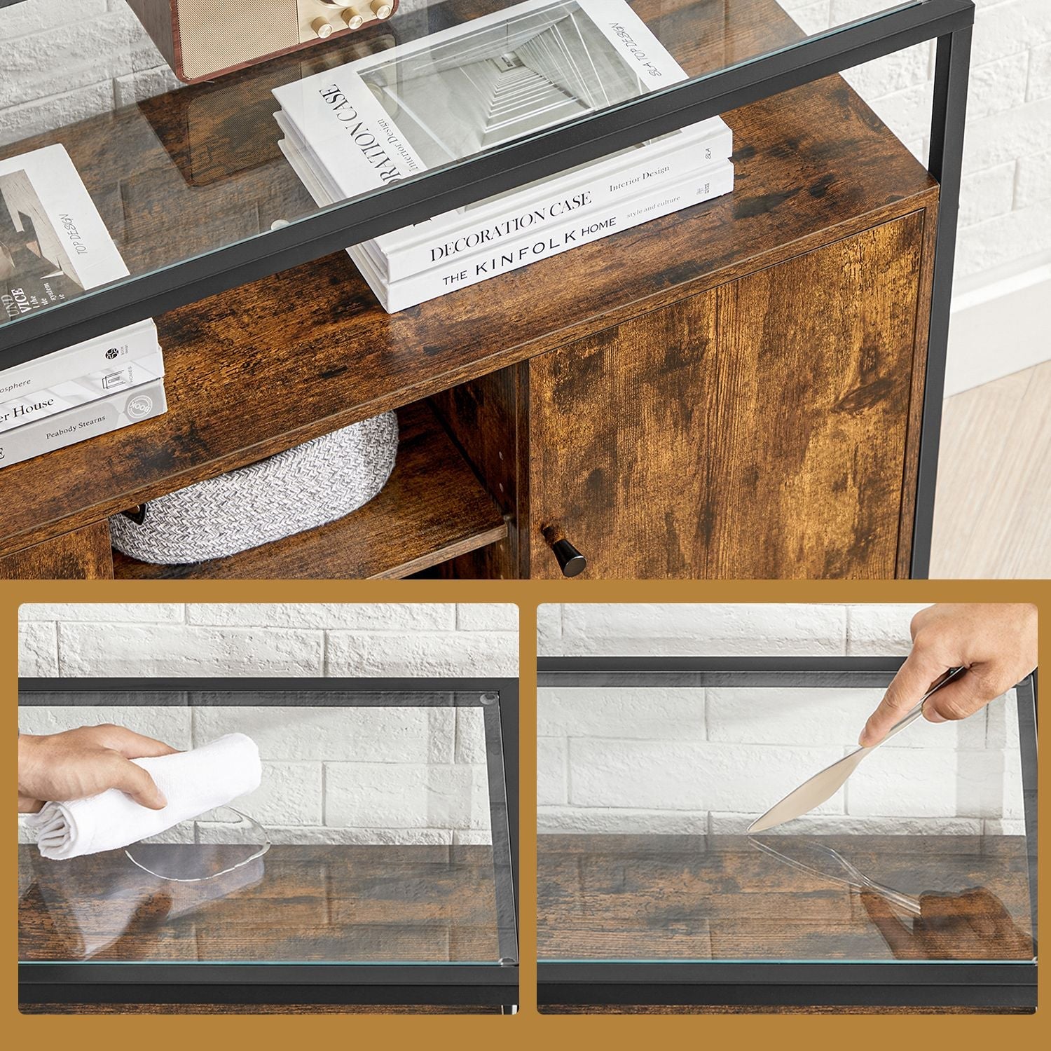Sideboard - 100L - Particleboard - Glass Surface