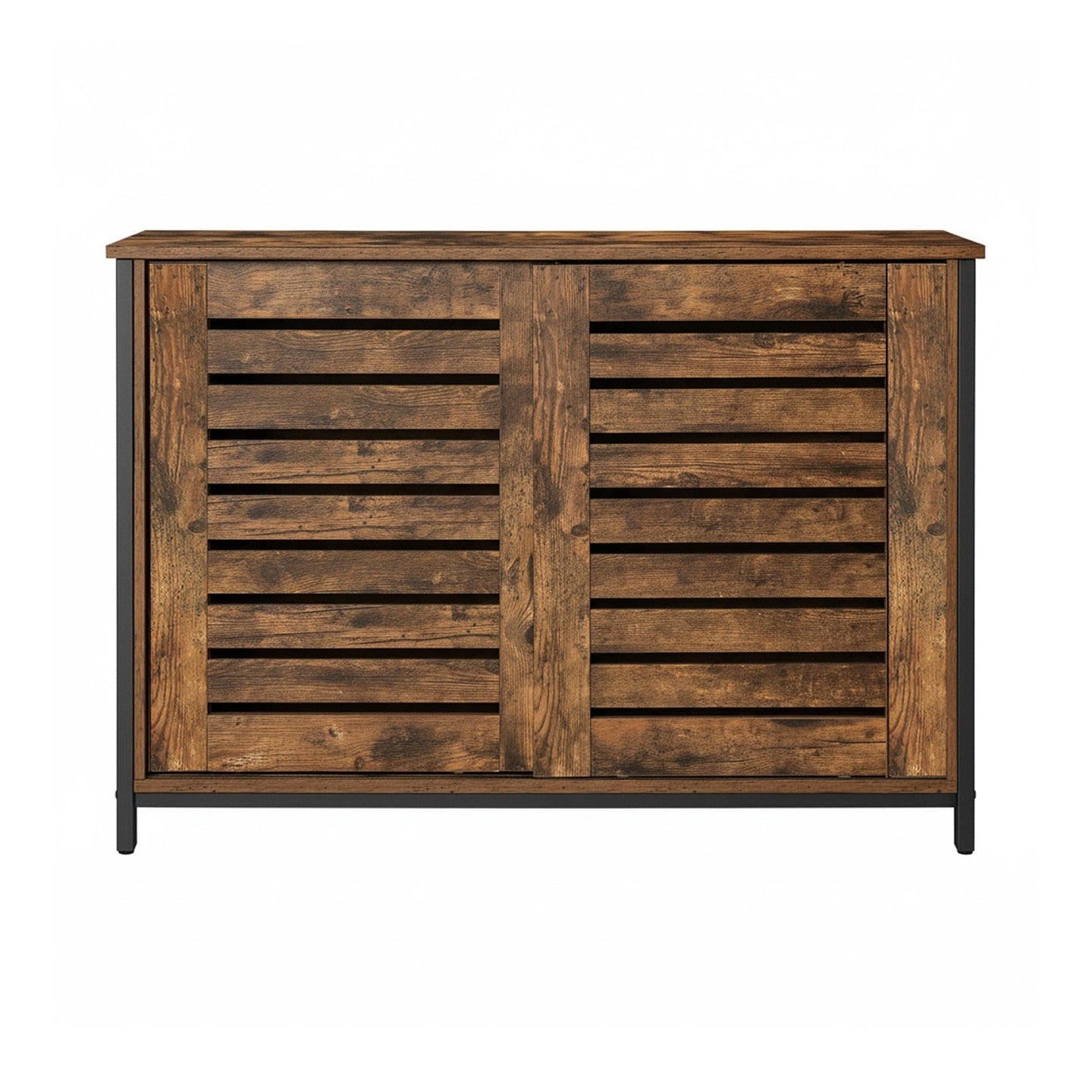 Sideboard - Steel - Rustic Brown and Black