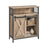 Buffet Cabinet - Wood - Rustic Brown and Black - Adjustable Shelf with Sliding Barn Door and Open Compartment