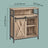 Buffet Cabinet - Wood - Rustic Brown and Black - Adjustable Shelf with Sliding Barn Door and Open Compartment