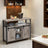 Buffet Cabinet - Wood - Turquoise Brown - 2 Sliding Barn Doors