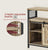 Buffet Cabinet - Wood - Turquoise Brown - 2 Sliding Barn Doors