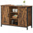 Sideboard - Wood - Rustic Brown and Black - Barn Doors