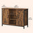 Sideboard - Wood - Rustic Brown and Black - Barn Doors