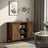 Sideboard - Wood - Rustic Brown and Black - Barn Doors