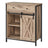 Freestanding Storage Cabinet - Engineered Wood - Rustic Brown and Black - Sliding Barn Door and Drawer