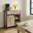 Freestanding Storage Cabinet - Engineered Wood - Rustic Brown and Black - Sliding Barn Door and Drawer