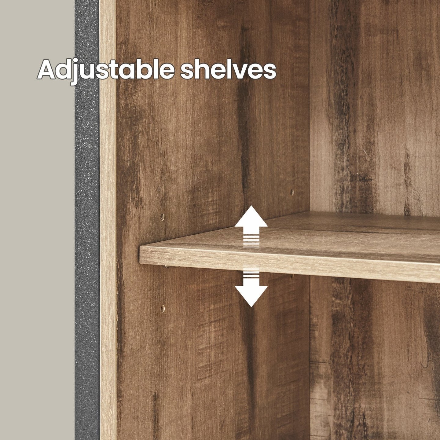 Freestanding Storage Cabinet - Engineered Wood - Rustic Brown and Black - Sliding Barn Door and Drawer
