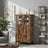 Sideboard, Storage Cabinet - Particleboard and Steel - Rustic Brown