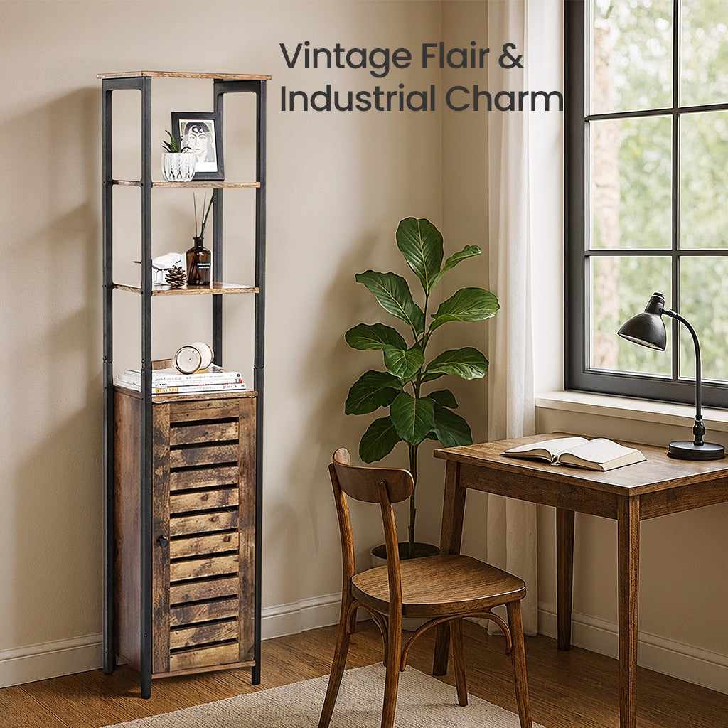 Free-Standing Storage Corner Shelf - 37L - Particleboard - 3 Shelves
