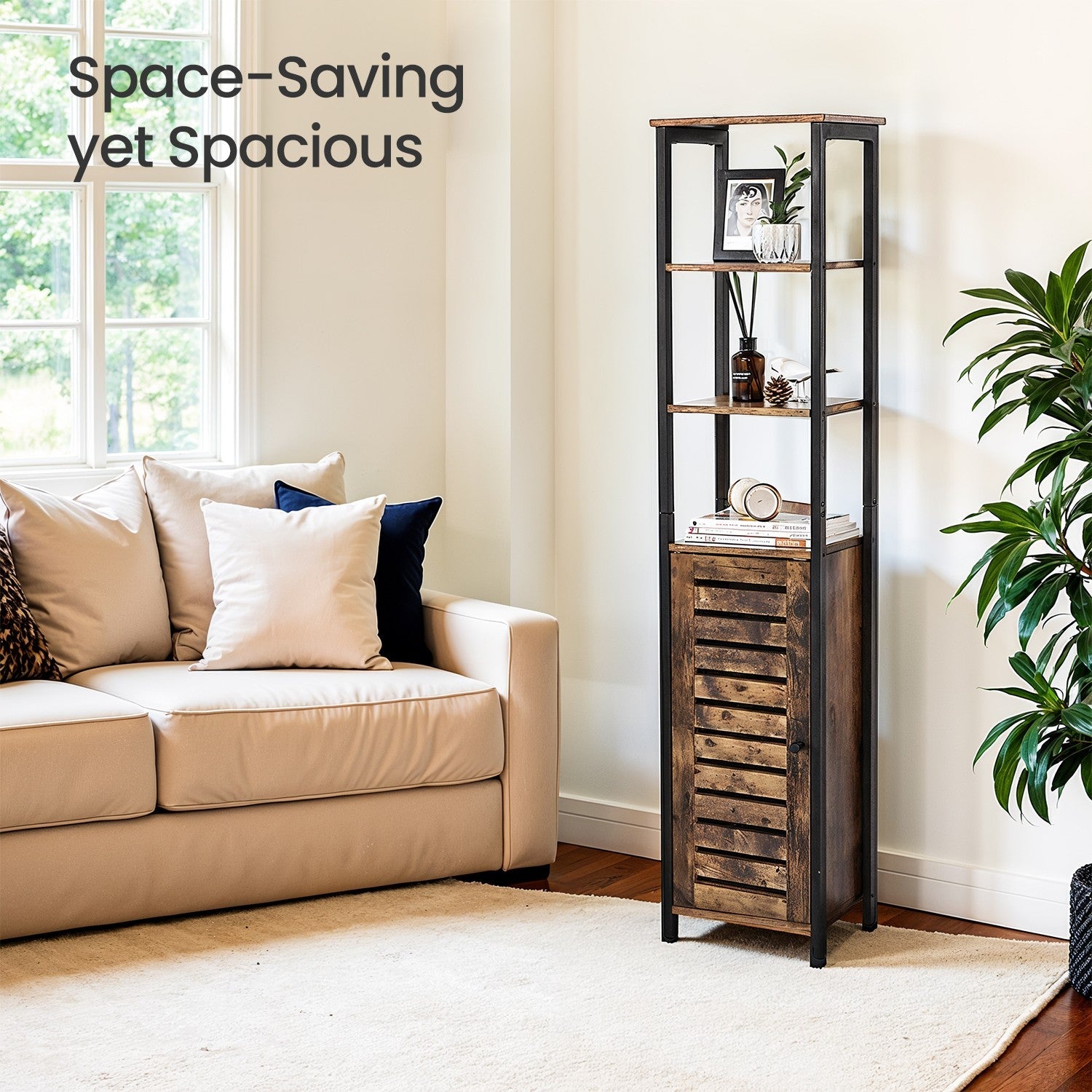 Free-Standing Storage Corner Shelf - 37L - Particleboard - 3 Shelves
