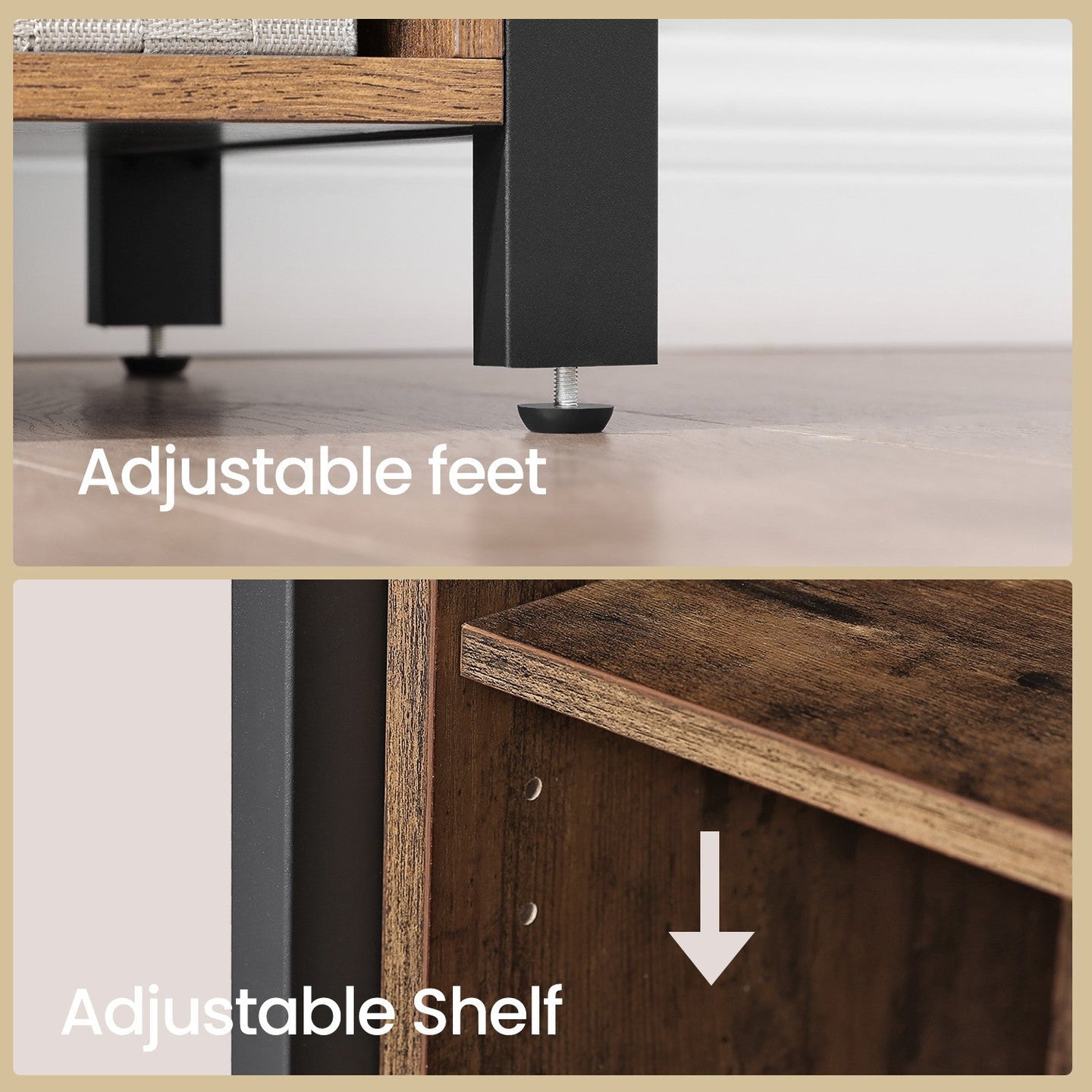 Free-Standing Storage Corner Shelf - 37L - Particleboard - 3 Shelves