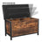 Storage Bench - Metal - Black and Rustic Brown - Padded Seat with Storage Compartment