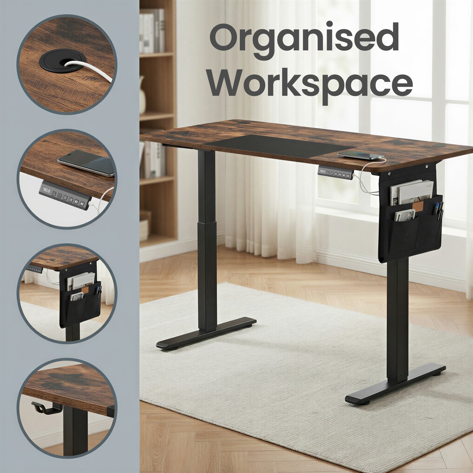 Electric Standing Desk - 70L - Steel - Height Adjustable