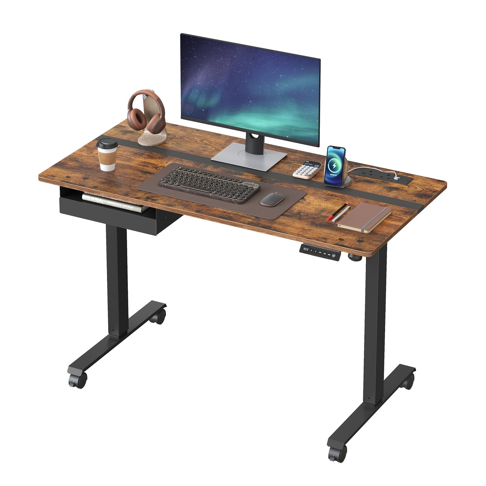 Height Adjustable Electric Standing Desk - 120L - Particleboard - Memory Function