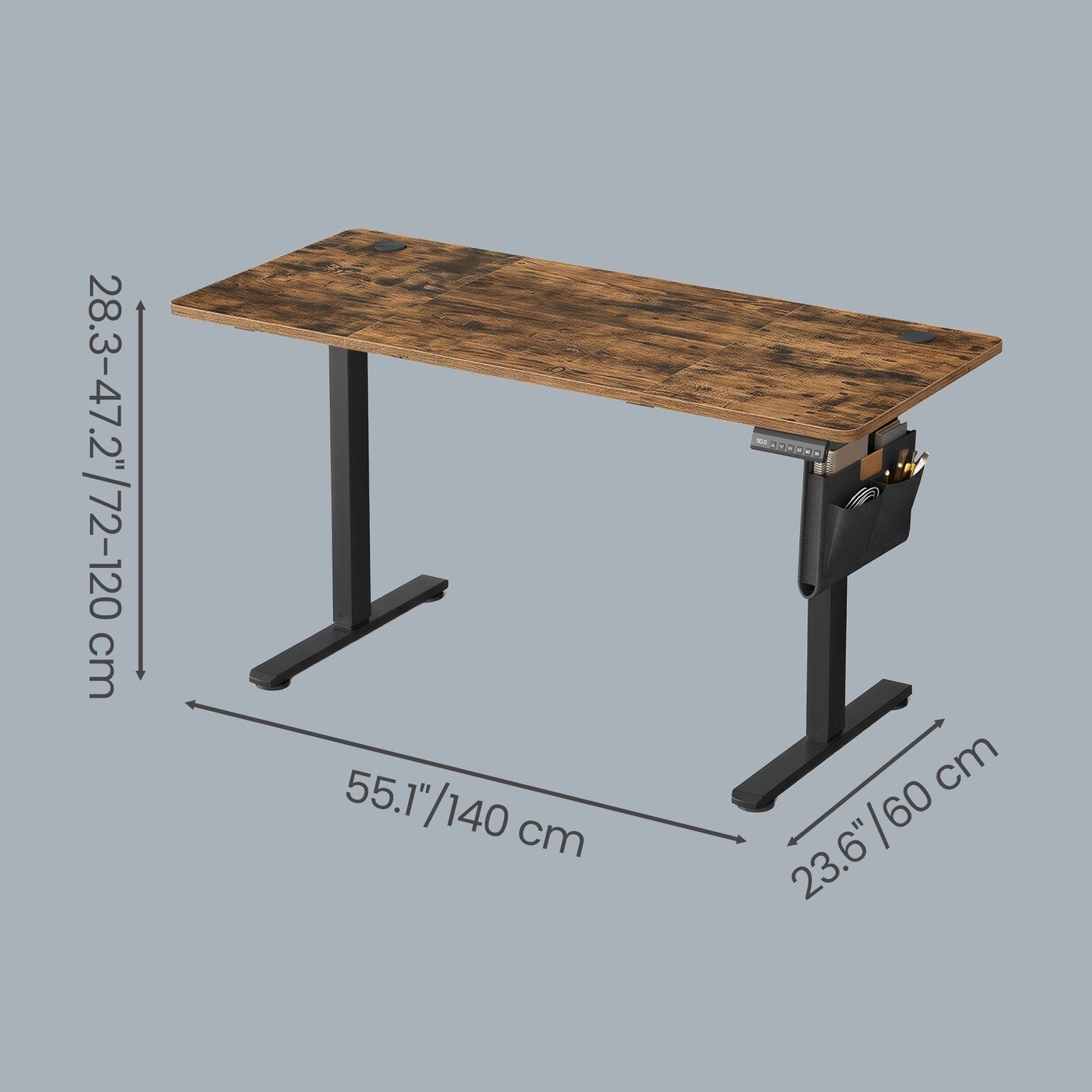 Electric Standing Desk - 60L - Steel - Height Adjustable