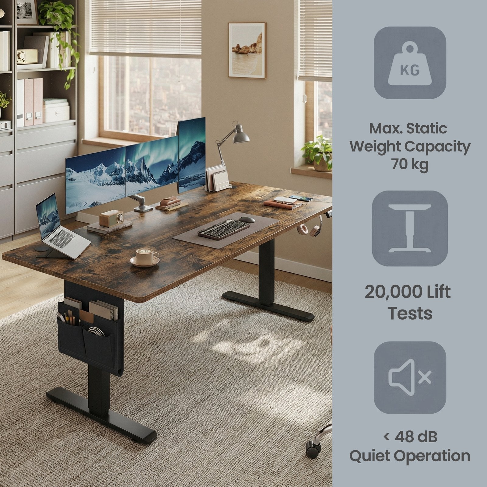 Electric Standing Desk - 60L - Steel - Height Adjustable