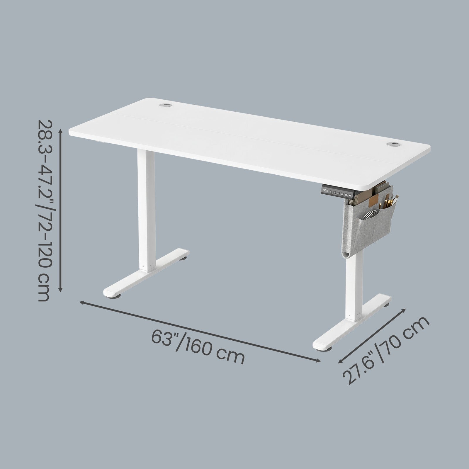 Electric Standing Desk - 77L - Particleboard - Height Adjustable