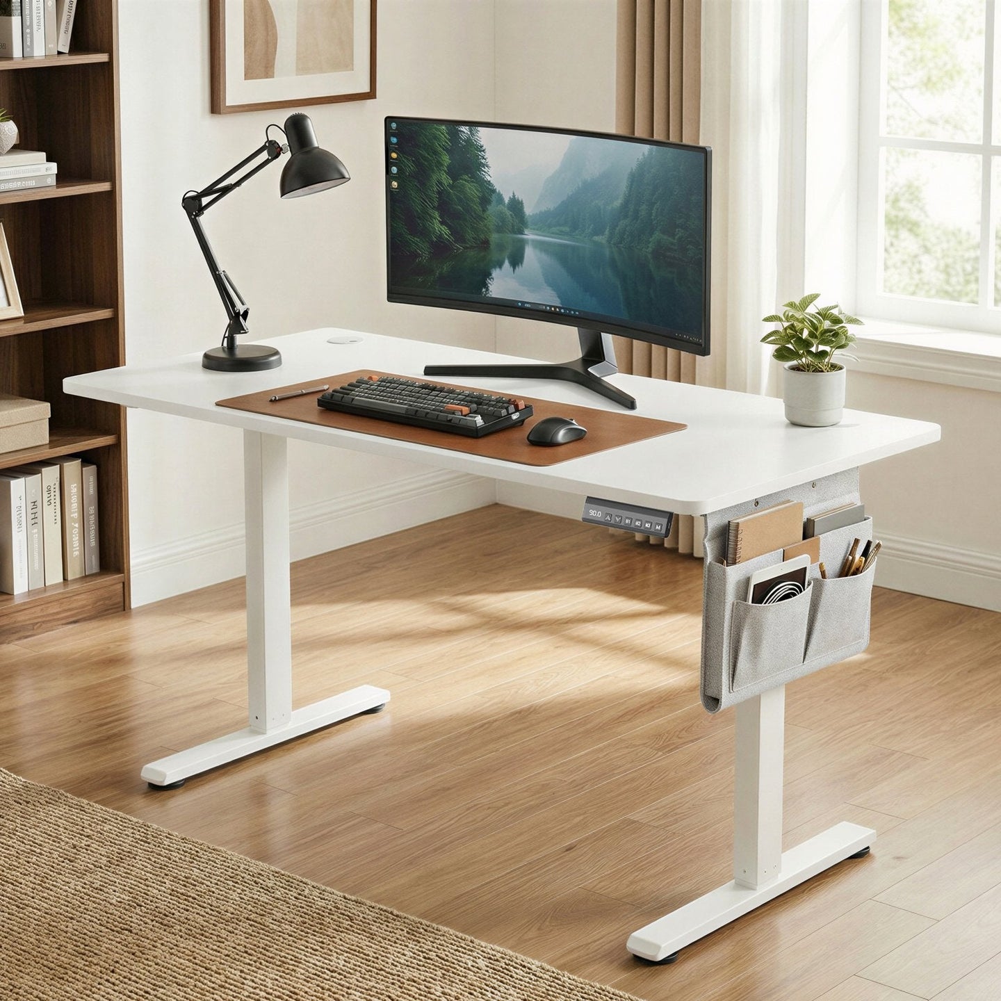 Electric Standing Desk - 77L - Particleboard - Height Adjustable