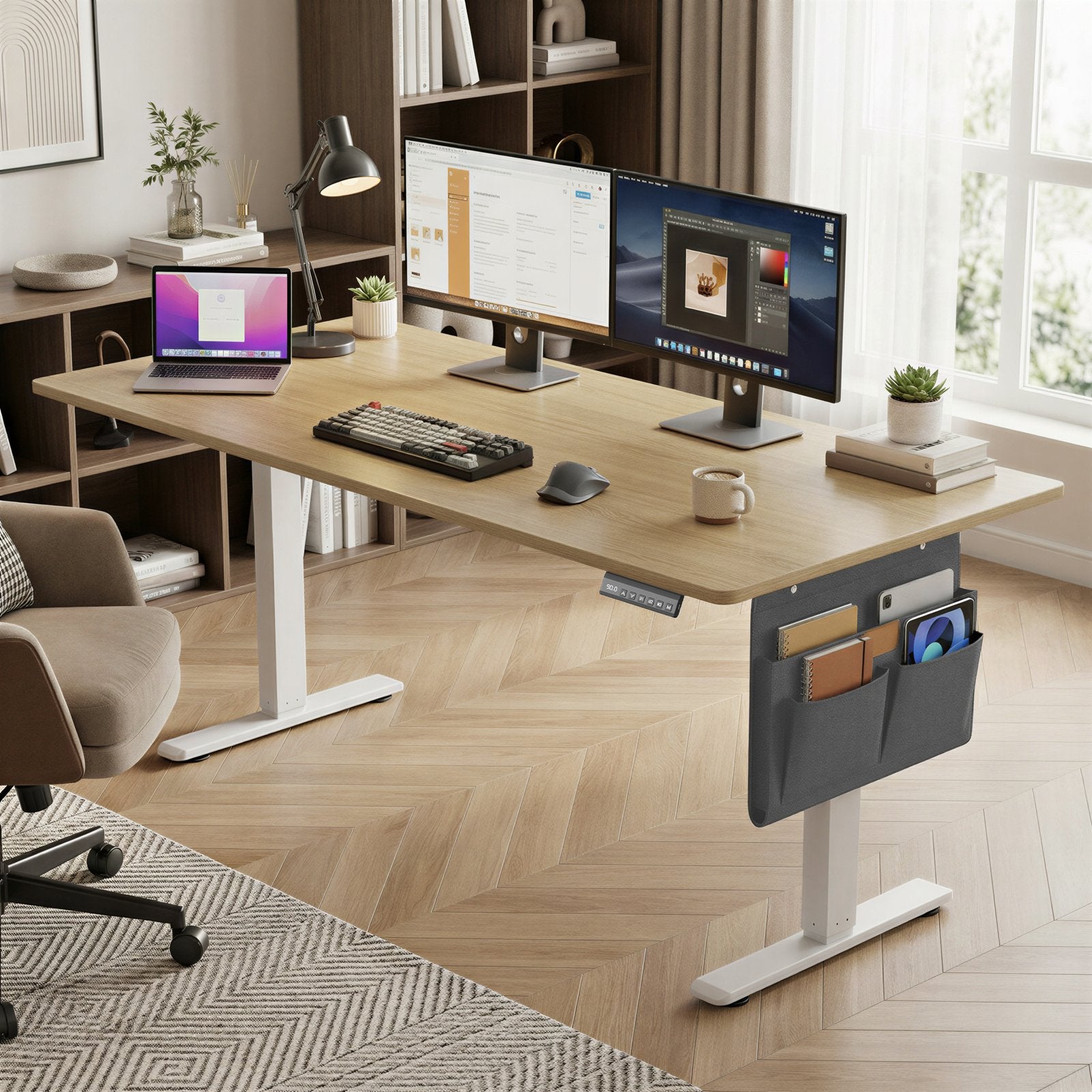 Electric Standing Desk - 70L - Particleboard - Height Adjustable