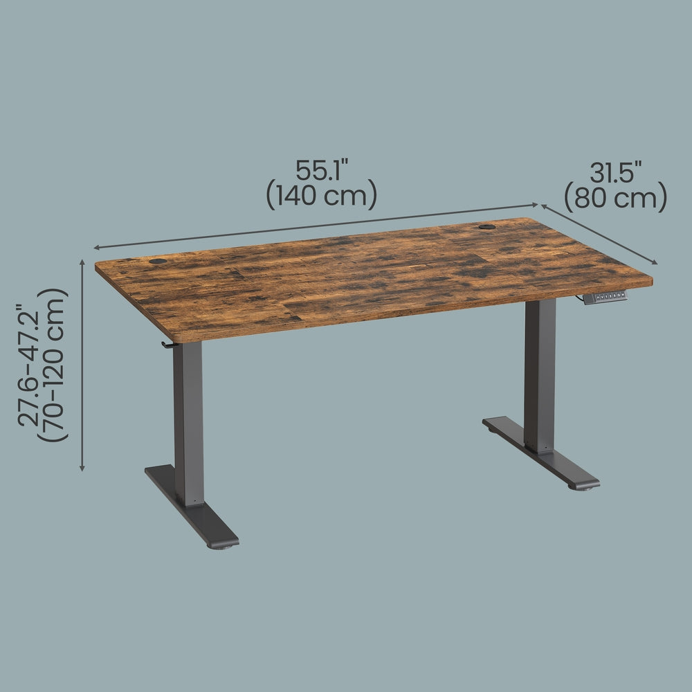 Electric Standing Desk - 140x80 - Particleboard - Height Adjustable