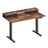 Electric Standing Desk - Wood and Steel - Rustic Brown