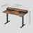 Electric Standing Desk - Wood and Steel - Rustic Brown