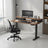 Electric Standing Desk - Wood and Steel - Rustic Brown