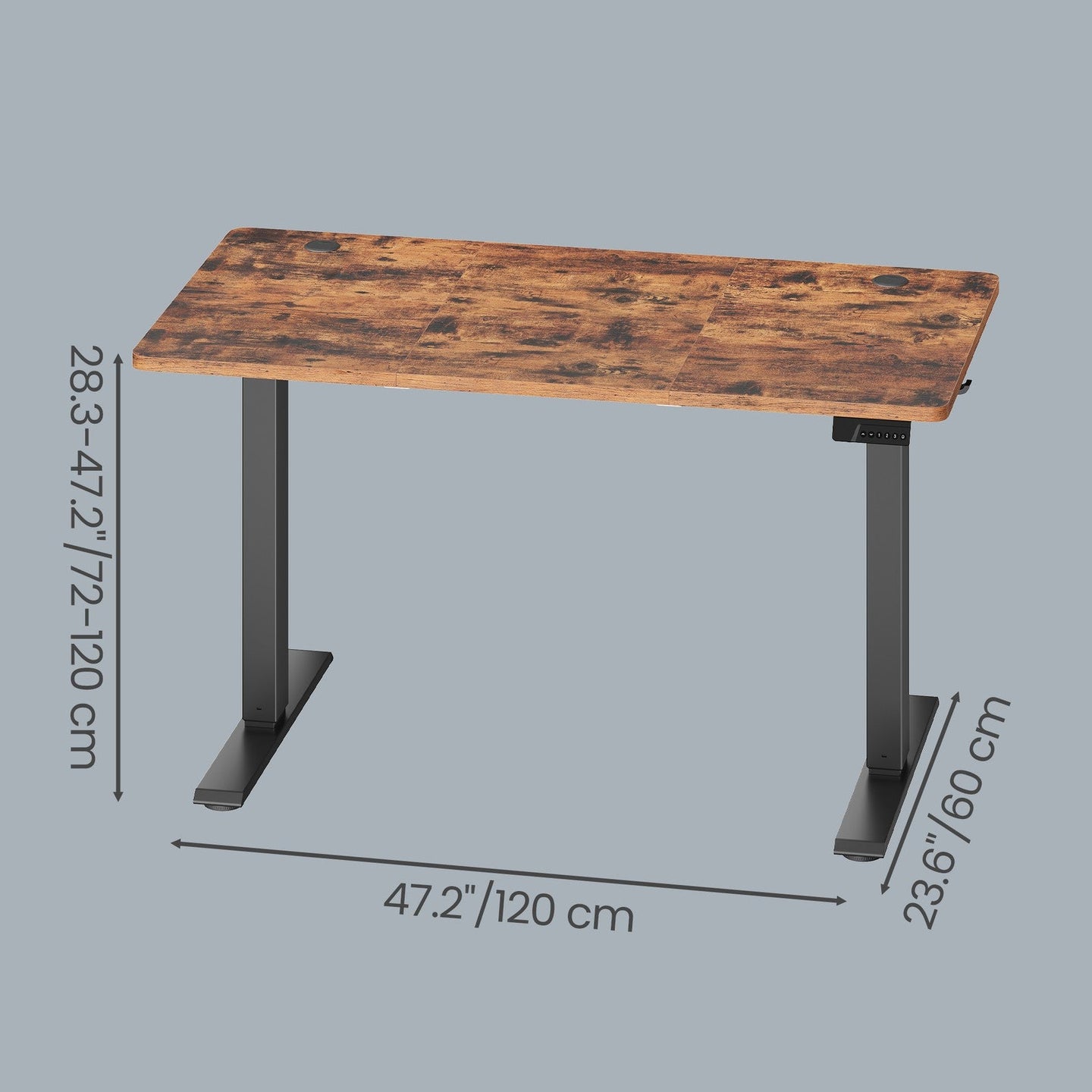 Electric Standing Desk - 120L - Steel - Height Adjustable