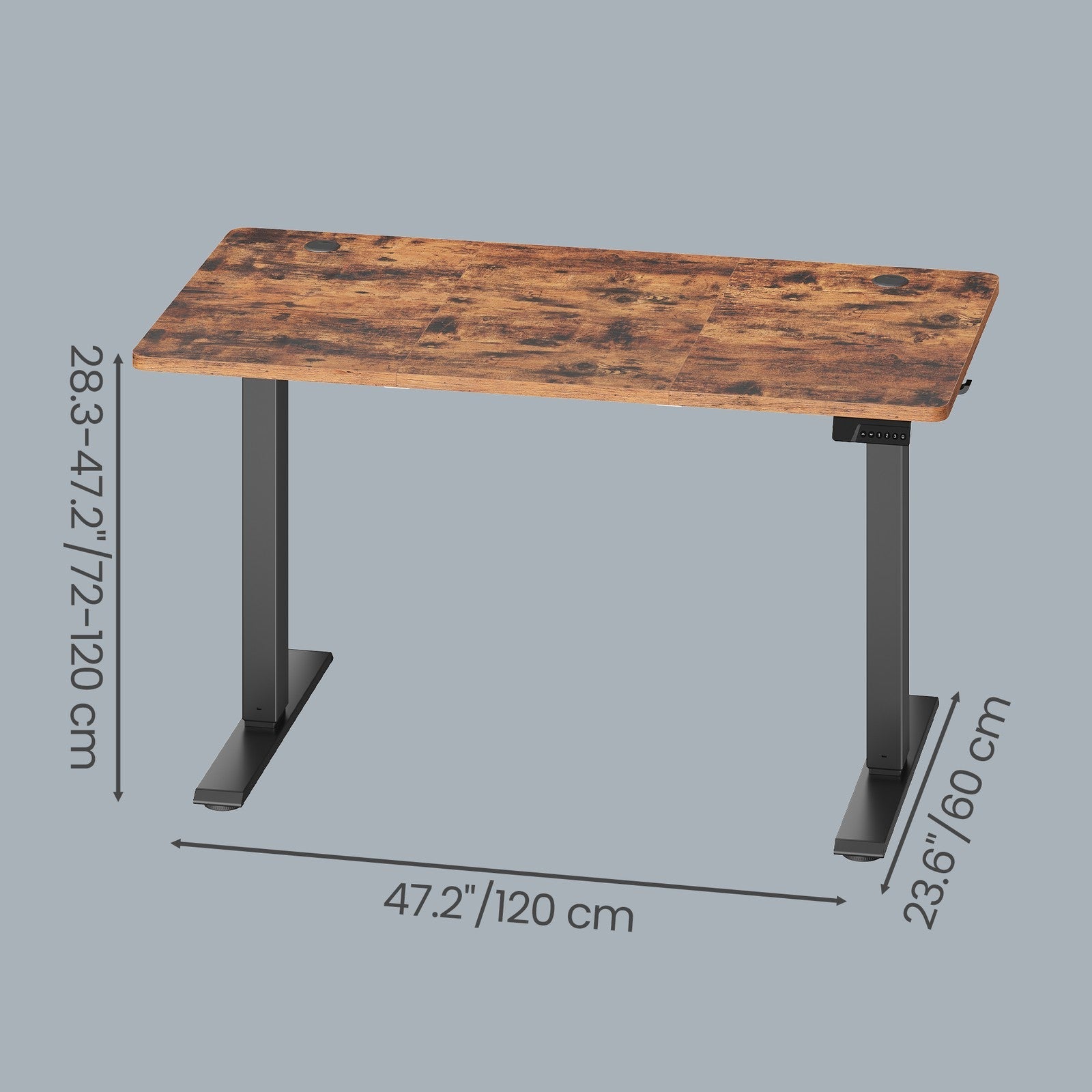 Electric Standing Desk - 120L - Steel - Height Adjustable