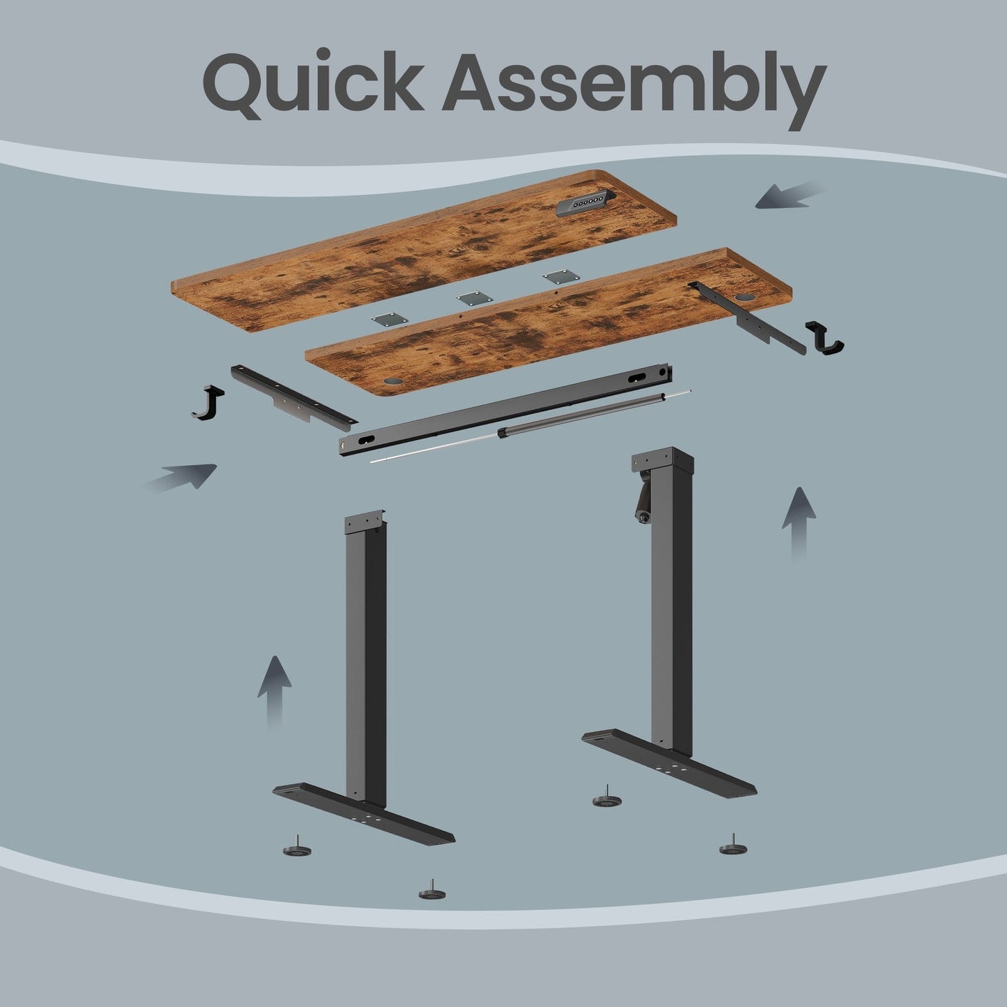 Electric Standing Desk - 120L - Steel - Height Adjustable