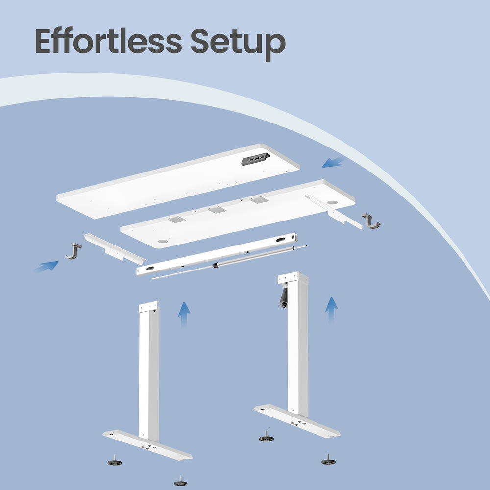 Electric Standing Desk - 120x60 - Steel - Height Adjustable